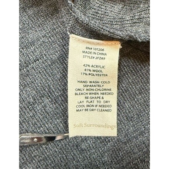 Soft Surroundings Tunic Womens Size Medium Grey Hanna Convertible Sweater Wool - Picture 6 of 9
